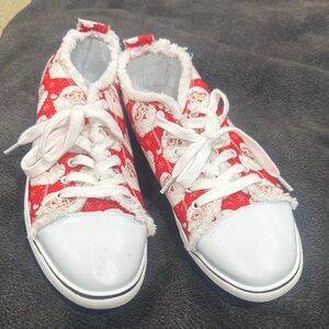 Festive Red and White Santa Shoes for holidays